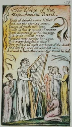 The Voice of the Ancient Bard, illustrasjon fra Songs of Innocence and of Experience, (Bentley Copy L) pl.25 (Bentley 54) 1789-94 (relieff-etsing med penn og wc på papir)